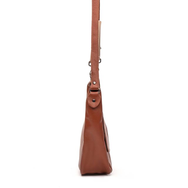 Bolsa de Couro FLORAR - Telha e Nude