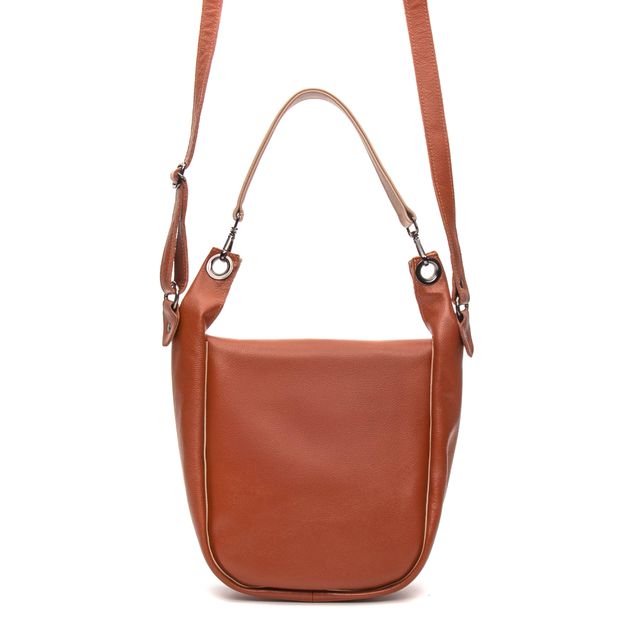 Bolsa de Couro FLORAR - Telha e Nude