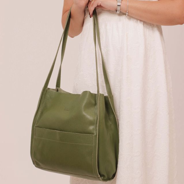 Bolsa de Couro - LITORAL - Verde Cacto