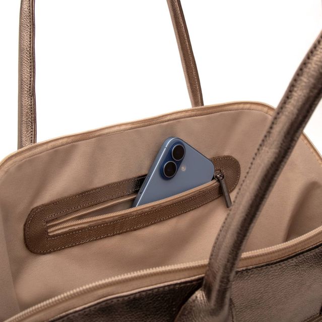 Bolsa de Couro para Notebook MOVIMENTO- Champagne