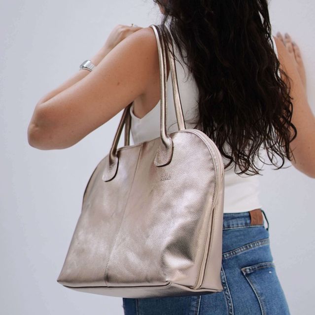 Bolsa de Couro para Notebook MOVIMENTO- Champagne