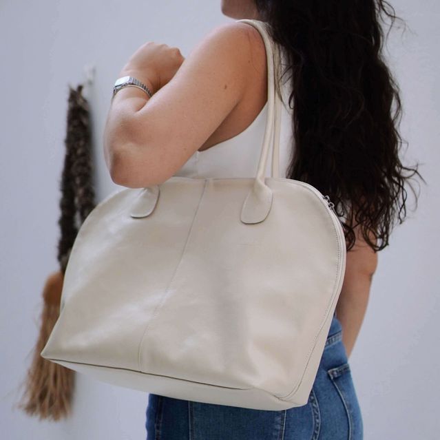 Bolsa de Couro para Notebook MOVIMENTO Off White
