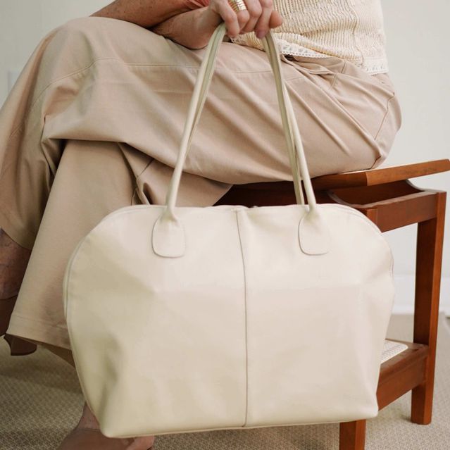 Bolsa de Couro para Notebook MOVIMENTO Off White