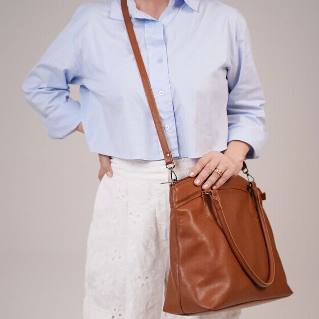 Bolsa de Couro para Notebook ROTINA - Chocolate