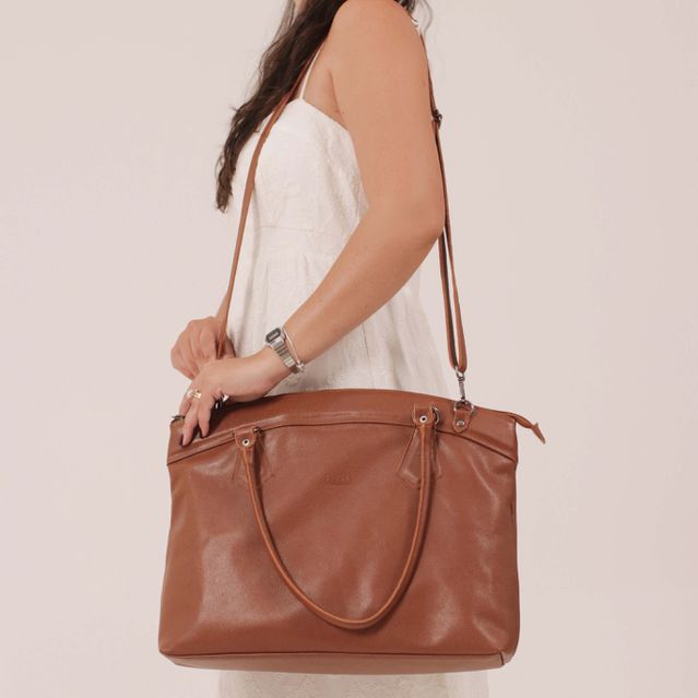 Bolsa de Couro para Notebook ROTINA - Chocolate