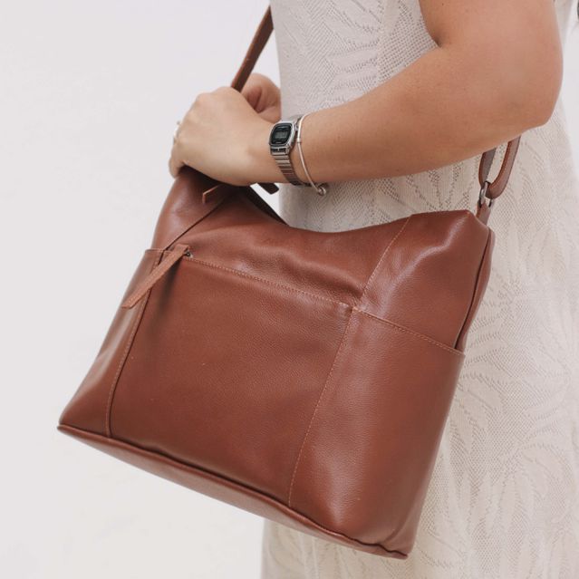 Bolsa de Couro - PARAÍSO - Chocolate