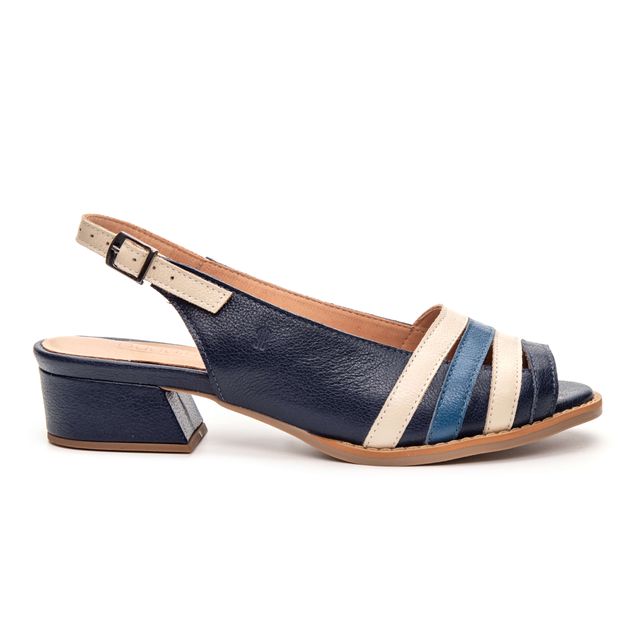 Sandália Peep Toe Serenidade Azul Anil, Off White e Azul Royal 965.57