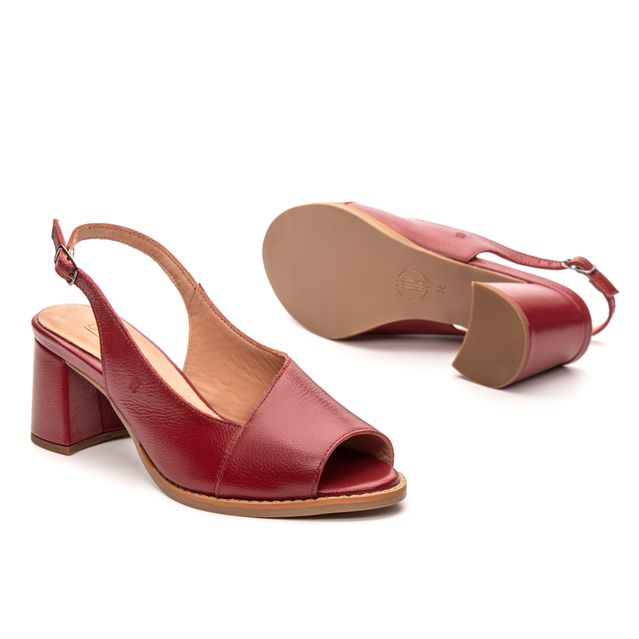 Sandália Peep toe Sossego- Vermelha 771.15