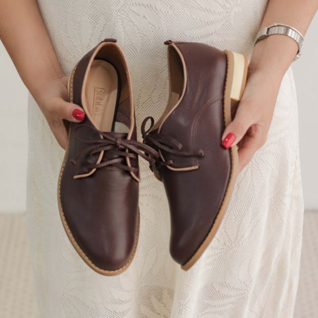 Sapato Oxford VIVER - Madeira e Chocolate 250.03 
