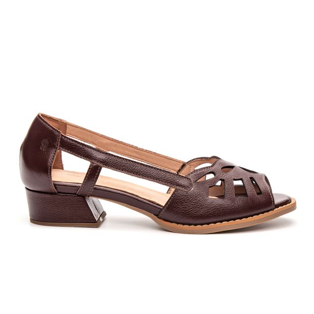 Sapato Peep Toe Estrelar Madeira 965.56