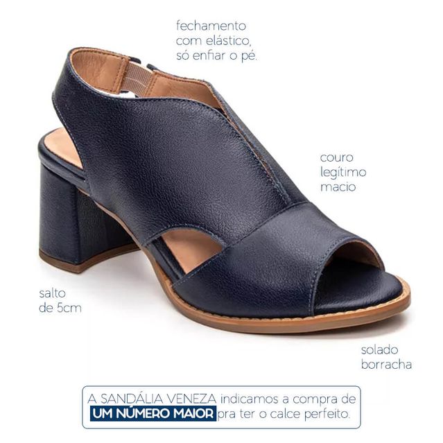 Sandália Peep Toe Azul Anil - VENEZA