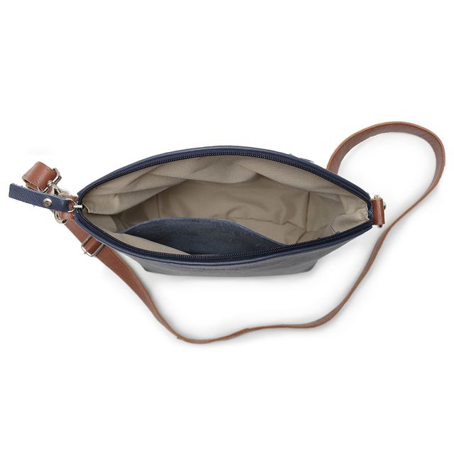 Bolsa de Couro - PAIXÃO - Azul Marinho e Ferrugem 