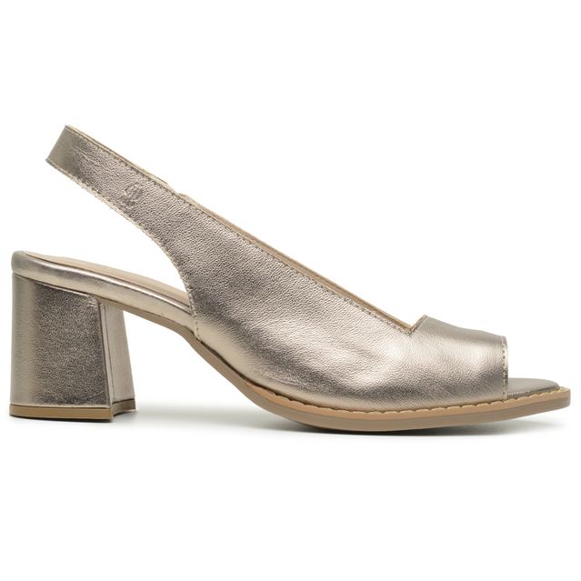 Sandália Peep Toe - ELEGÂNCIA - Champagne - 177.31