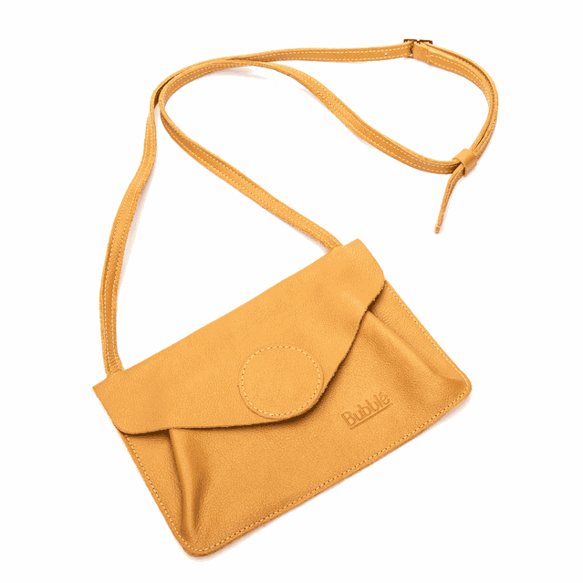Bolsa de Couro - Carinho - Mostarda