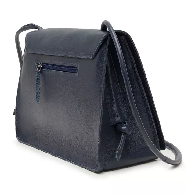 Bolsa de Couro - BEM ME QUER - Azul Marinho