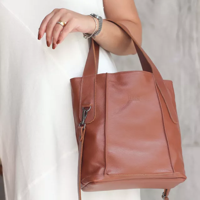 Bolsa de Couro - CELEBRAR - Chocolate