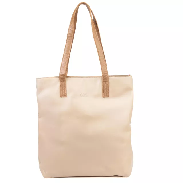 Bolsa de Couro - ENVELOPE - Nude e Caramelo