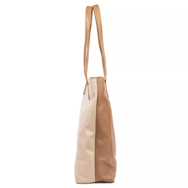 Bolsa de Couro - ENVELOPE - Nude e Caramelo