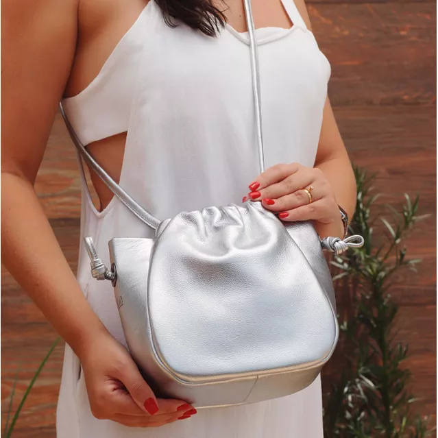 Bolsa de Couro - INSPIRAR - Prata