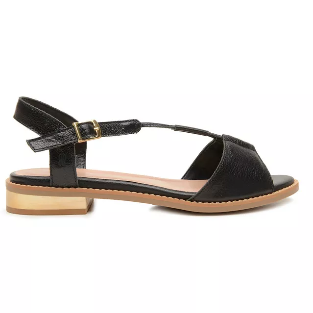 Sandália Rasteira - FLORESCER - Preto - 842.64