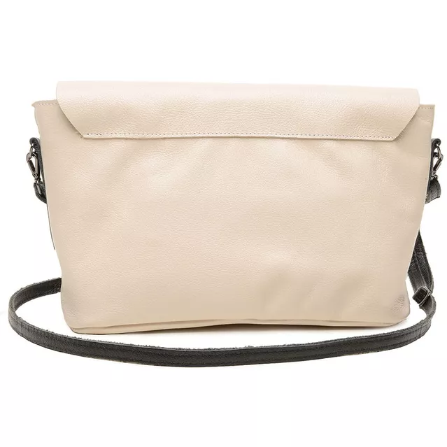 Bolsa de Couro - LUZ - Off White e Preto 