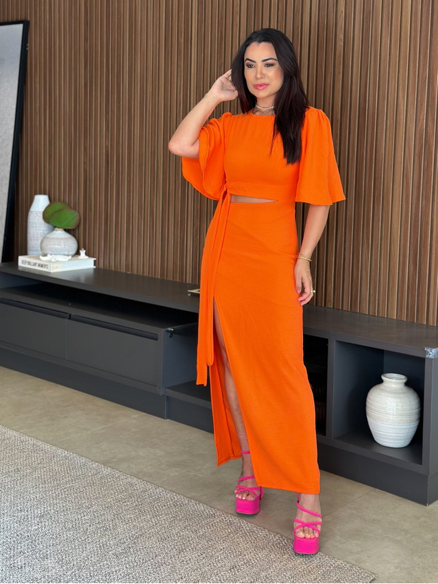 Vestido Midi Lívia Laranja 