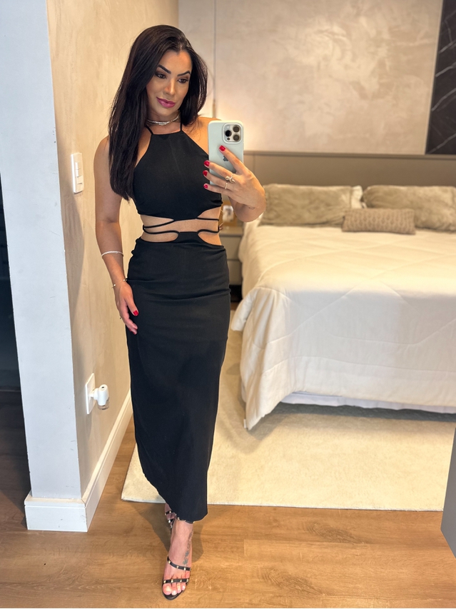 Vestido Midi Nápoles Preto