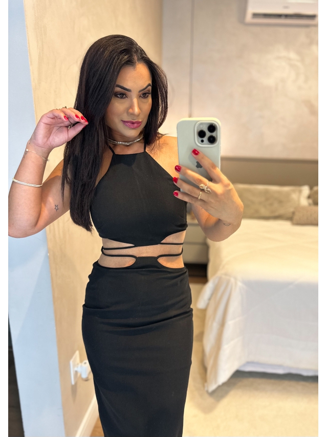 Vestido Midi Nápoles Preto