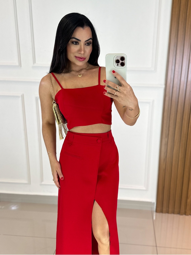 Conjunto Alfaiataria Raquel Vermelho