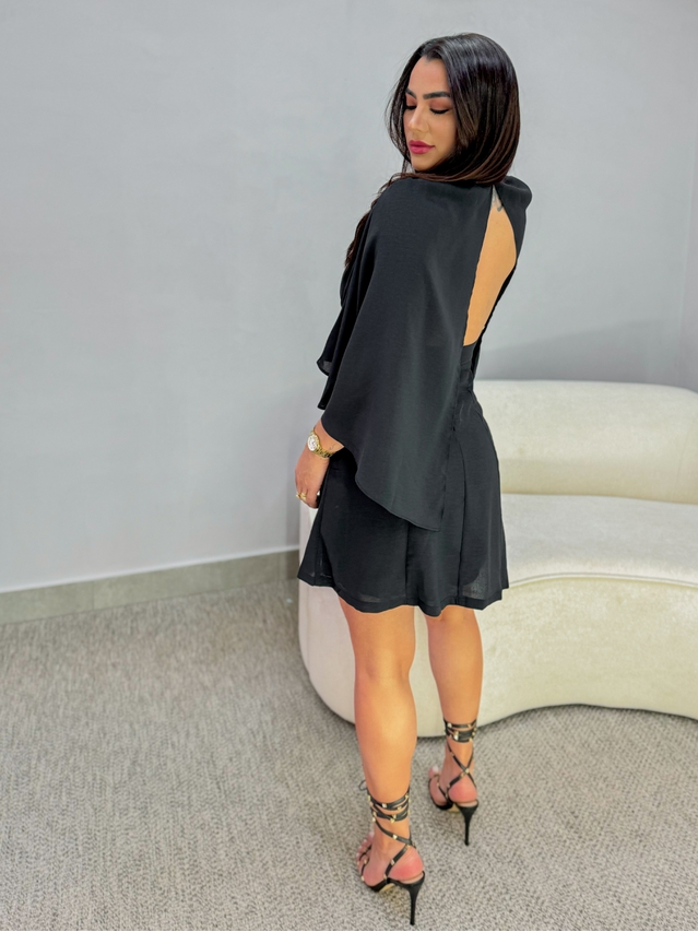 Vestido Manga Virginia Preto