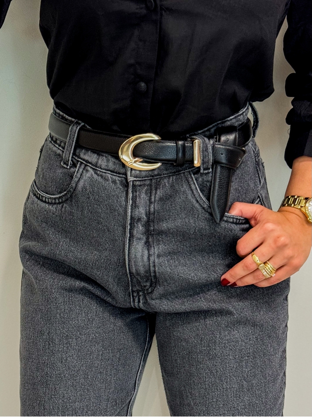 Cinto Couro Basic Preto