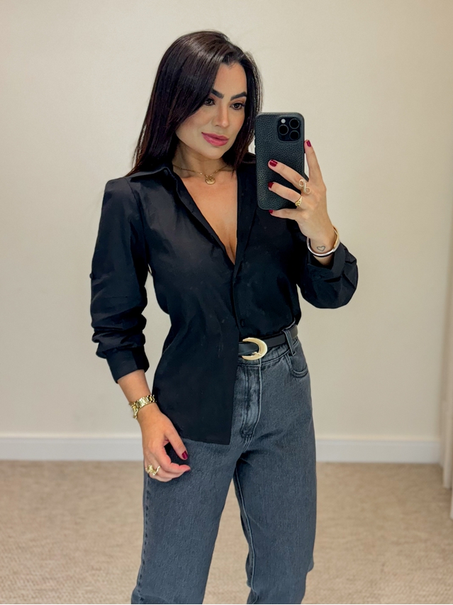 Cinto Couro Basic Preto