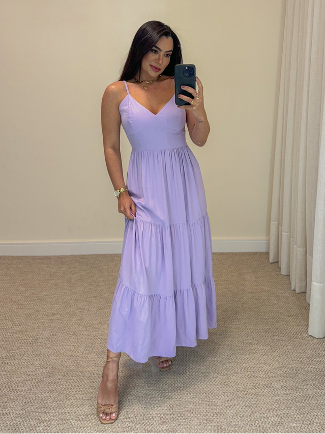 Vestido Midi Atenas Lilás