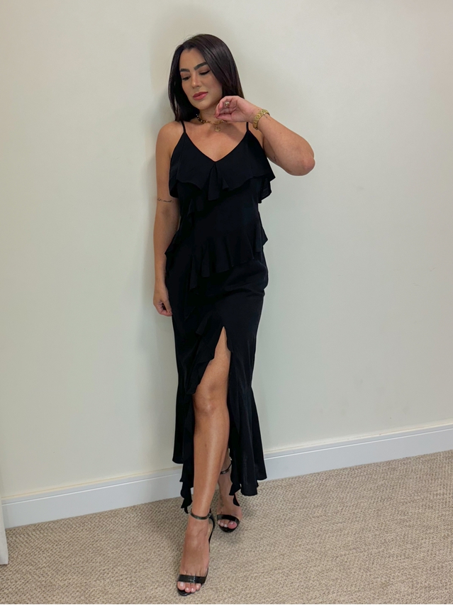 Vestido Midi Alcinha Preto