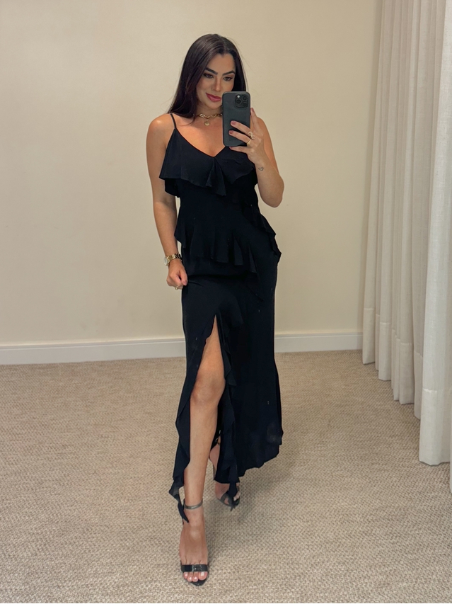 Vestido Midi Alcinha Preto