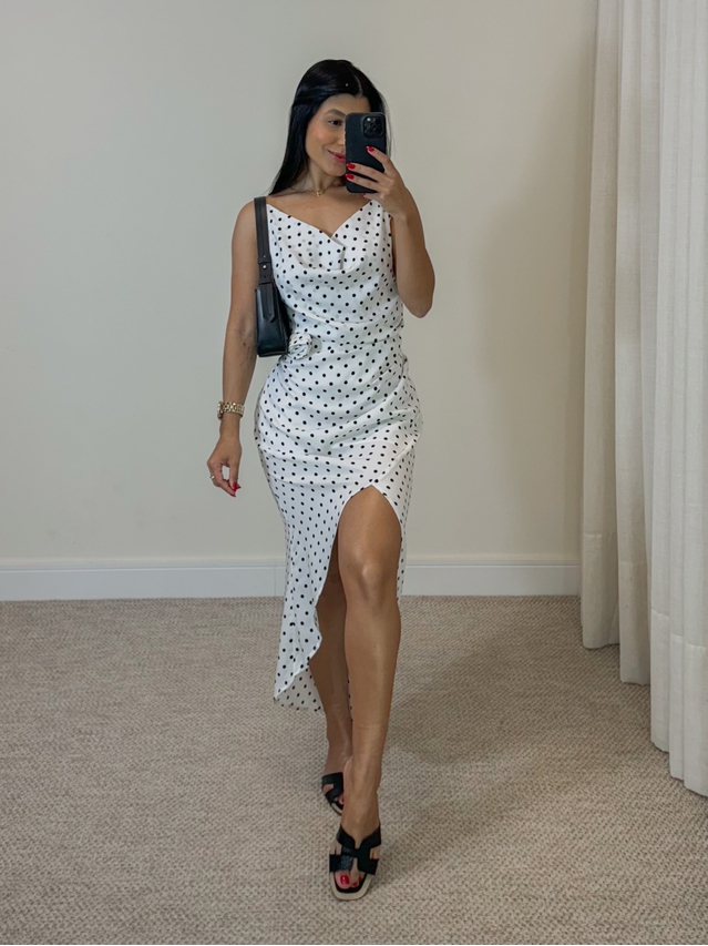 Vestido Alcinha Poá Branco