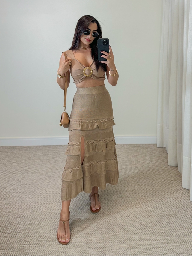 Cropped Tricot Argola Natalia Cappuccino