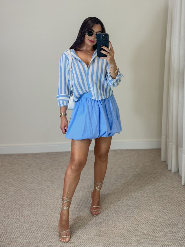 Saia Balonê Lucy Azul