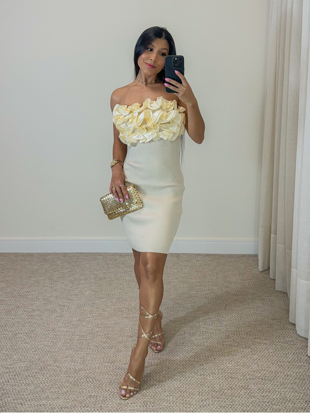 Vestido Modal Babado Verona Areia