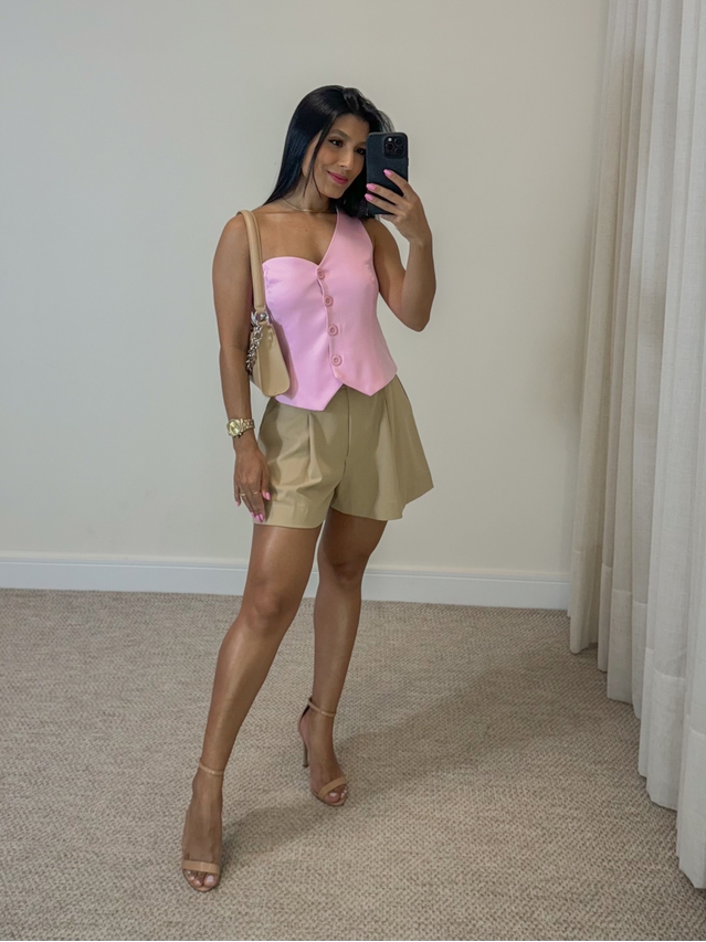 Short Linho Berenice Cappuccino