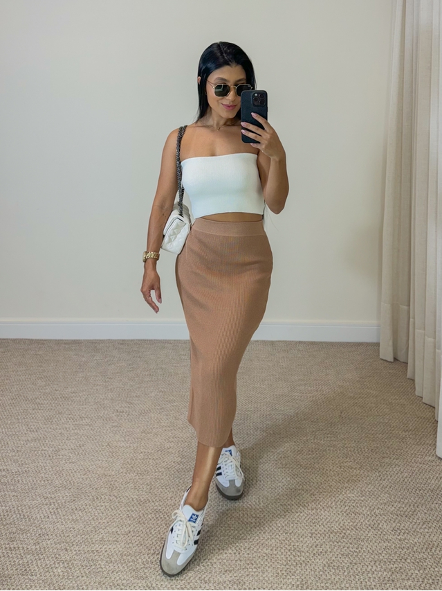 Saia Midi Bella Nude