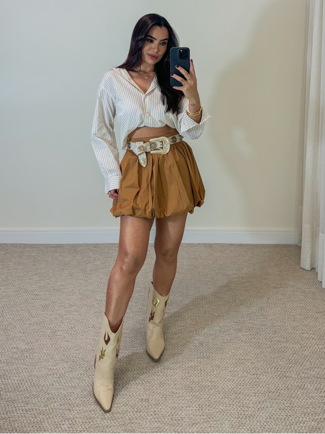 Saia Balonê Lucy Caramelo