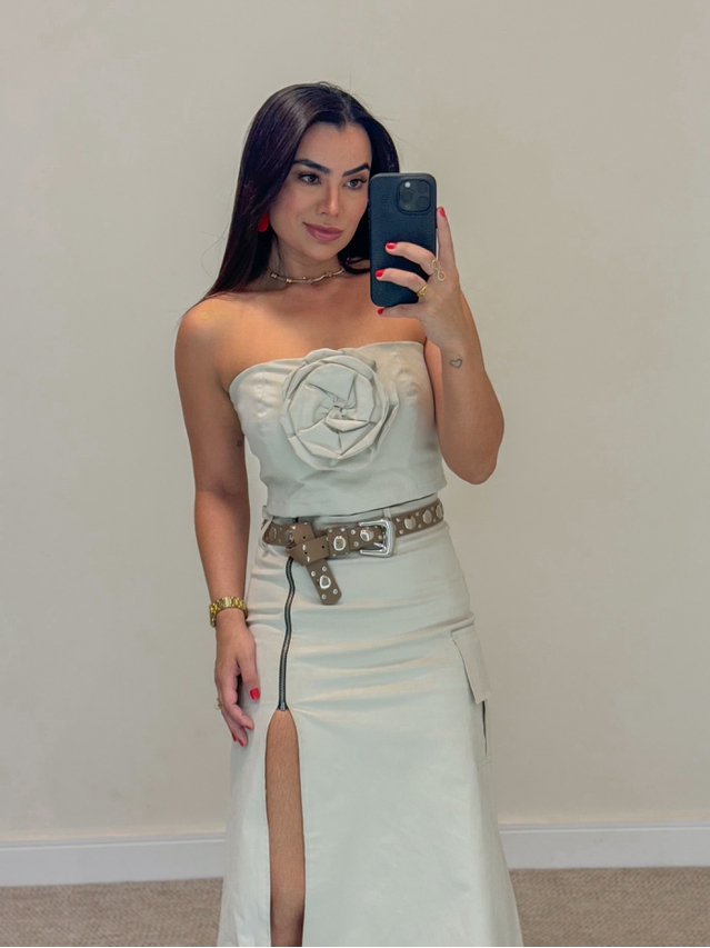 Conjunto Saia Marina Areia