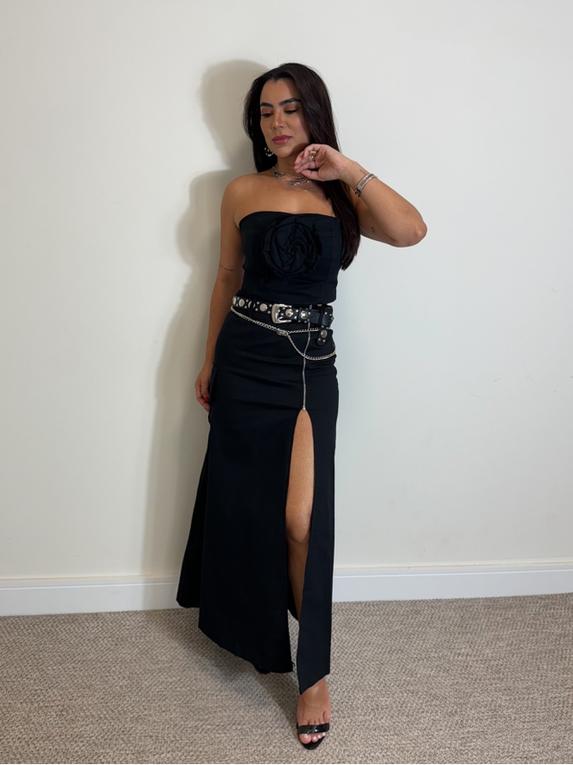 Conjunto Saia Marina Preto