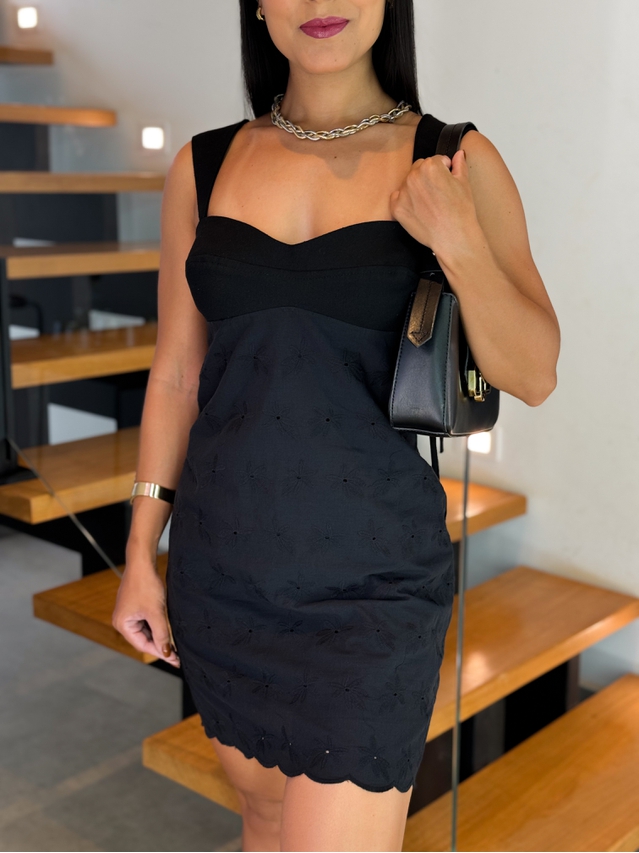 Vestido Linho Laise Roma Preto