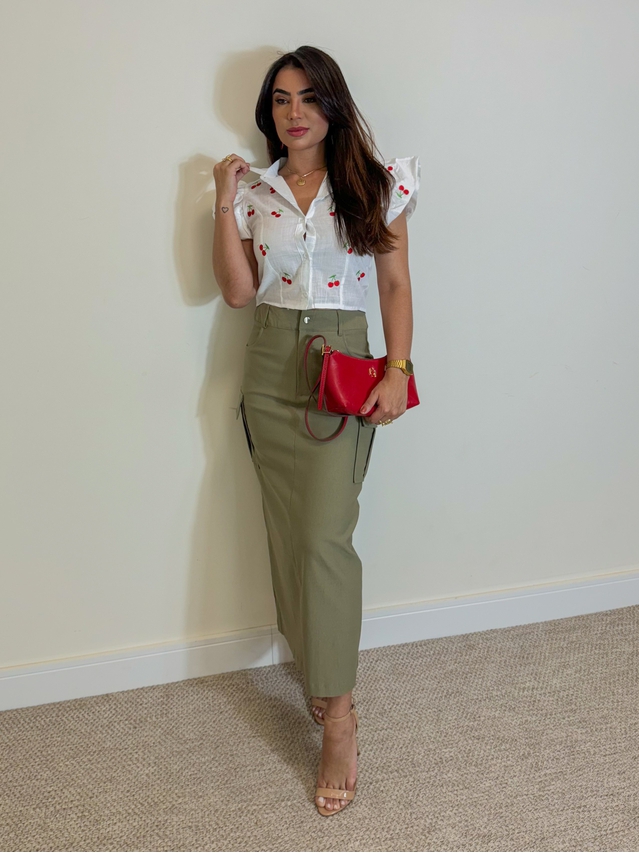 Camisa Cereja Branco