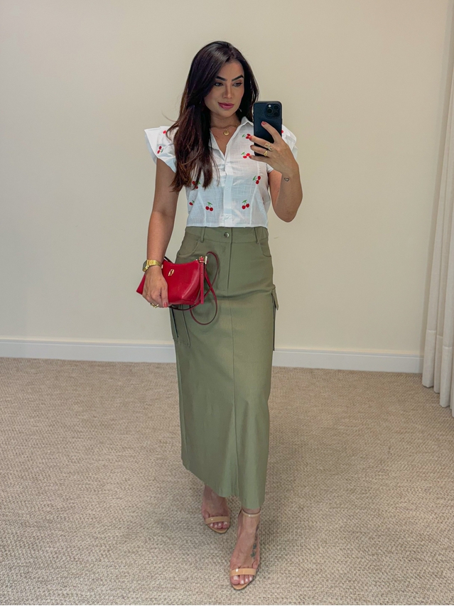 Camisa Cereja Branco