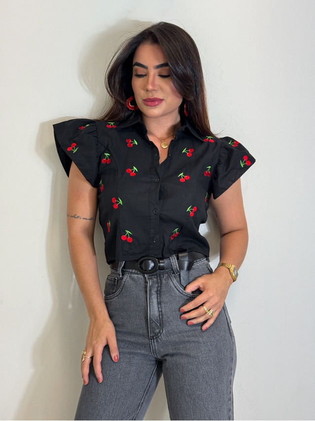 Camisa Cereja Preto