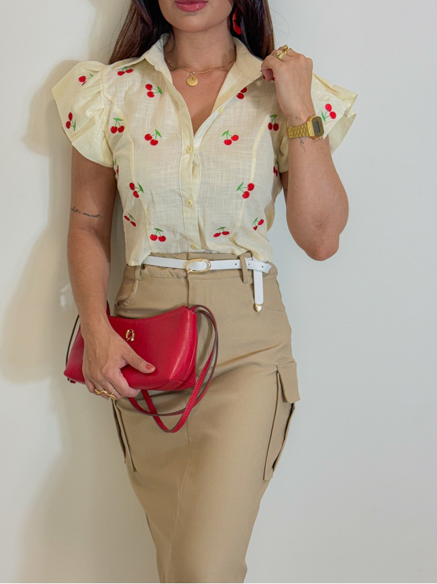 Camisa Cereja Manteiga