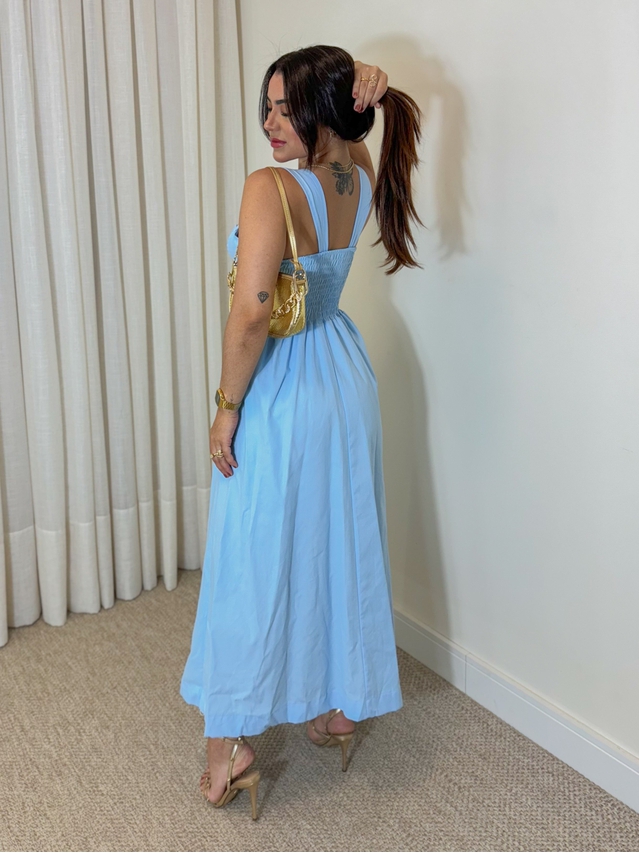 Vestido Meia Taça Florença Azul